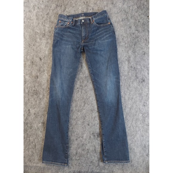 Gap 1969 Jeans Mens 30x34 Straight Blue Denim Dark Wash Mid Rise - Picture 1 of 12